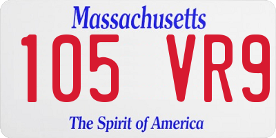 MA license plate 105VR9