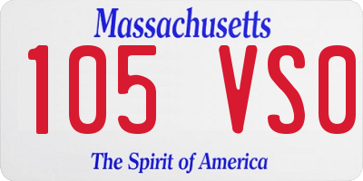 MA license plate 105VS0