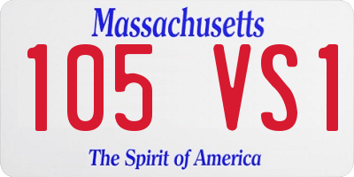 MA license plate 105VS1