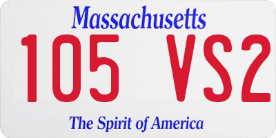 MA license plate 105VS2