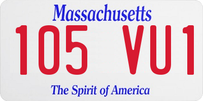 MA license plate 105VU1