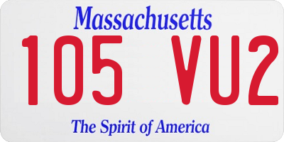 MA license plate 105VU2