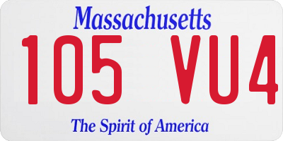 MA license plate 105VU4