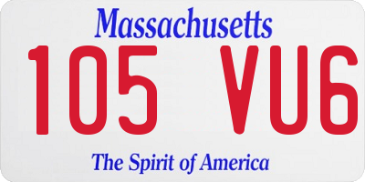 MA license plate 105VU6