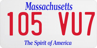 MA license plate 105VU7
