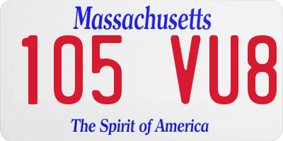 MA license plate 105VU8