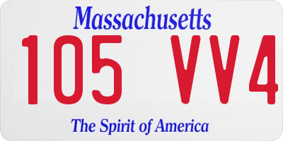 MA license plate 105VV4