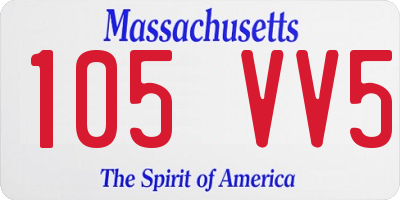 MA license plate 105VV5