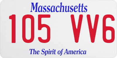MA license plate 105VV6