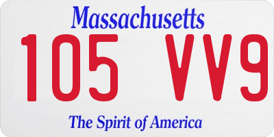 MA license plate 105VV9