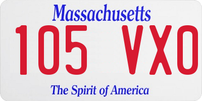 MA license plate 105VX0