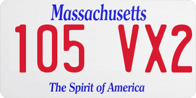 MA license plate 105VX2