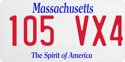 MA license plate 105VX4