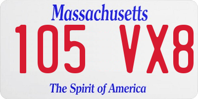 MA license plate 105VX8