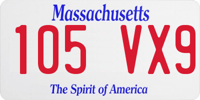 MA license plate 105VX9