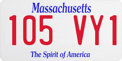 MA license plate 105VY1