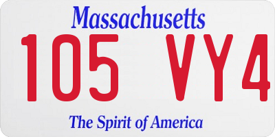 MA license plate 105VY4
