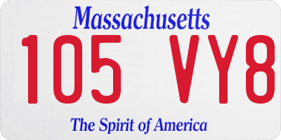 MA license plate 105VY8