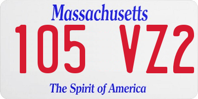 MA license plate 105VZ2
