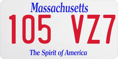 MA license plate 105VZ7