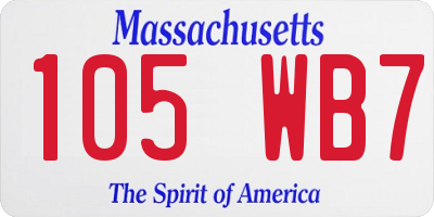 MA license plate 105WB7