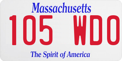 MA license plate 105WD0