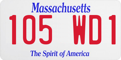 MA license plate 105WD1