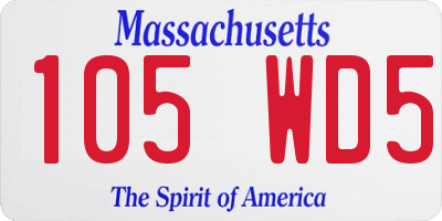 MA license plate 105WD5