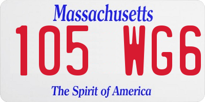 MA license plate 105WG6