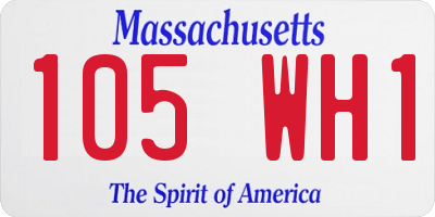 MA license plate 105WH1
