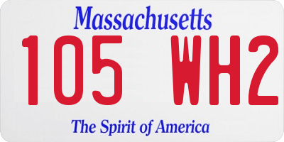 MA license plate 105WH2