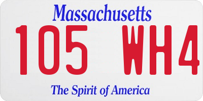MA license plate 105WH4