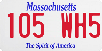 MA license plate 105WH5