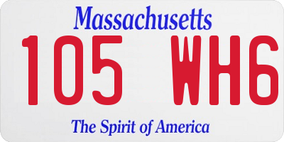 MA license plate 105WH6
