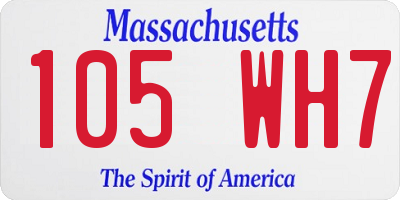 MA license plate 105WH7