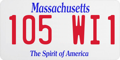 MA license plate 105WI1