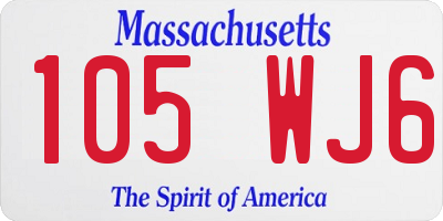 MA license plate 105WJ6