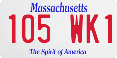 MA license plate 105WK1