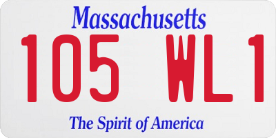MA license plate 105WL1