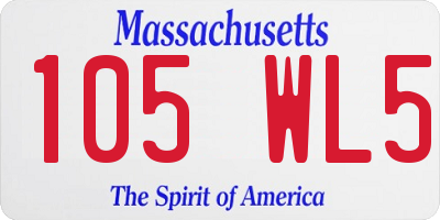 MA license plate 105WL5