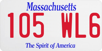 MA license plate 105WL6