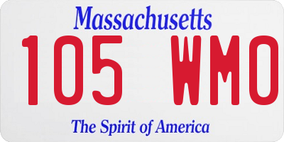 MA license plate 105WM0