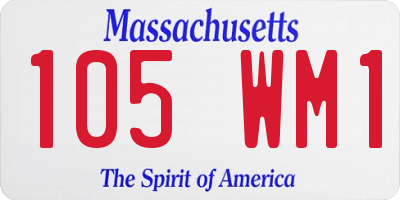 MA license plate 105WM1