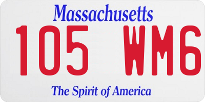 MA license plate 105WM6