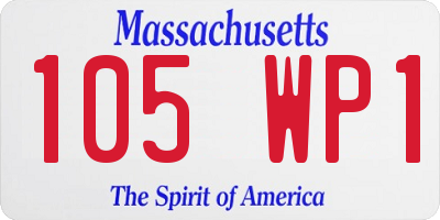 MA license plate 105WP1