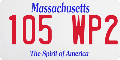 MA license plate 105WP2
