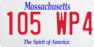 MA license plate 105WP4