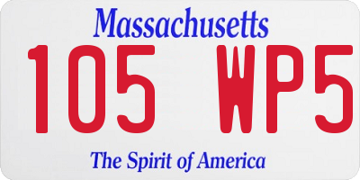 MA license plate 105WP5