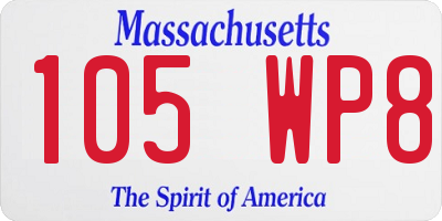 MA license plate 105WP8