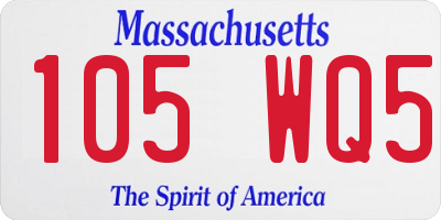 MA license plate 105WQ5